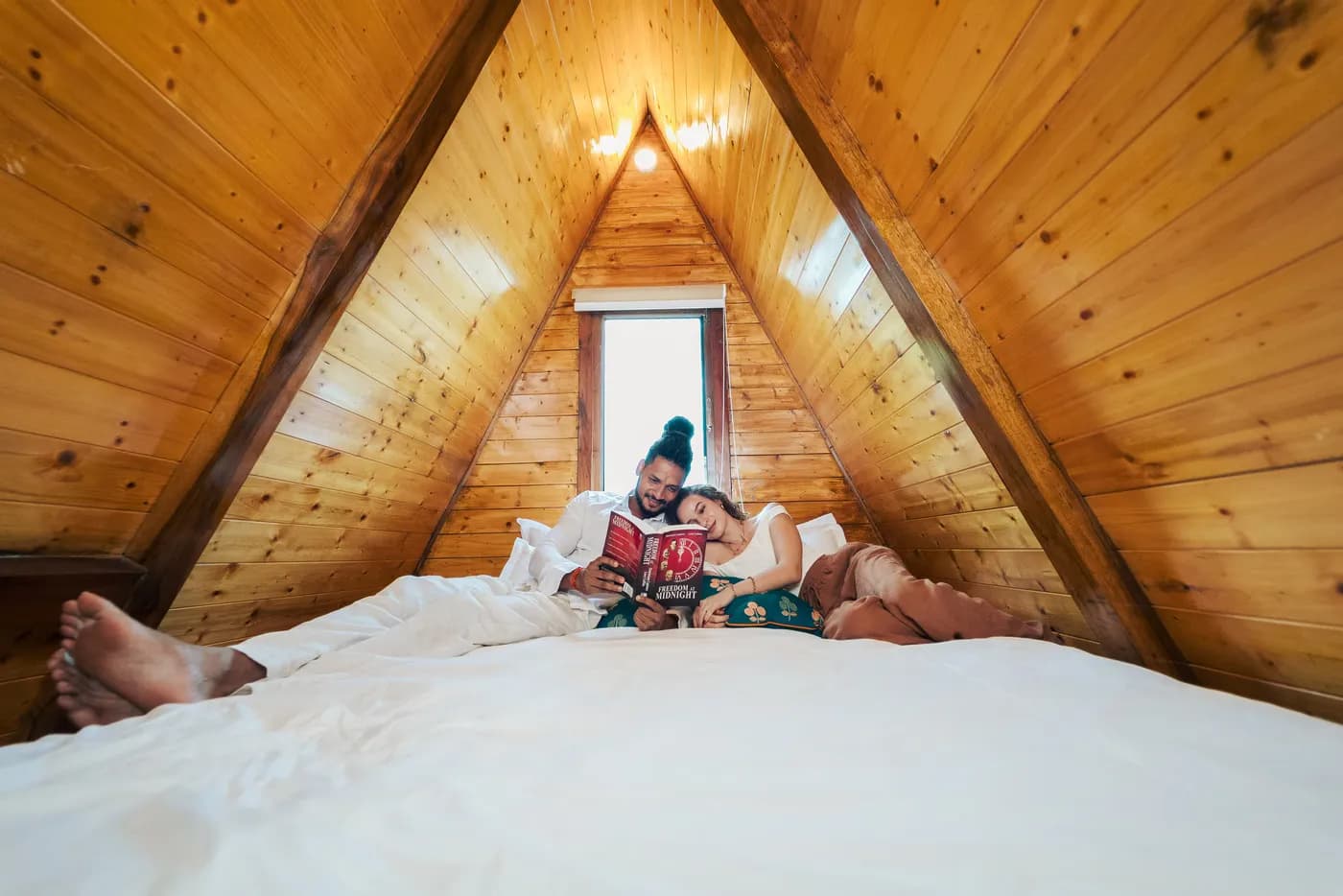 The queen loft, under the apex of the roof
